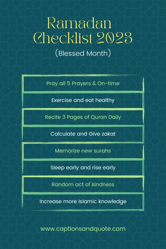 Happy Ramadan Checklist 2023